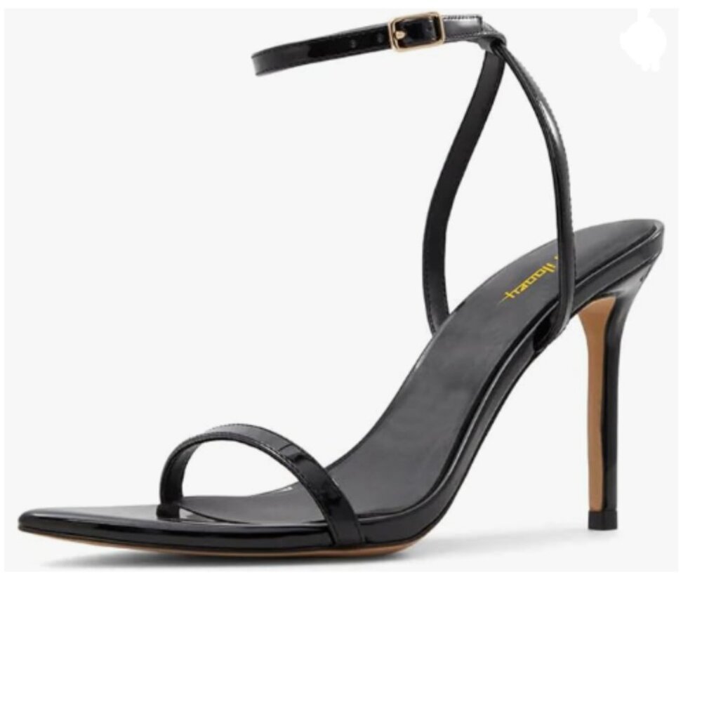 Milooey shoes Black Open Toe Sexy High Heels Cross Ankle Strap Sandals